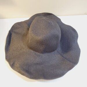 Olé America Natural Fiber Vintage Black Summer Floppy Hat One Size